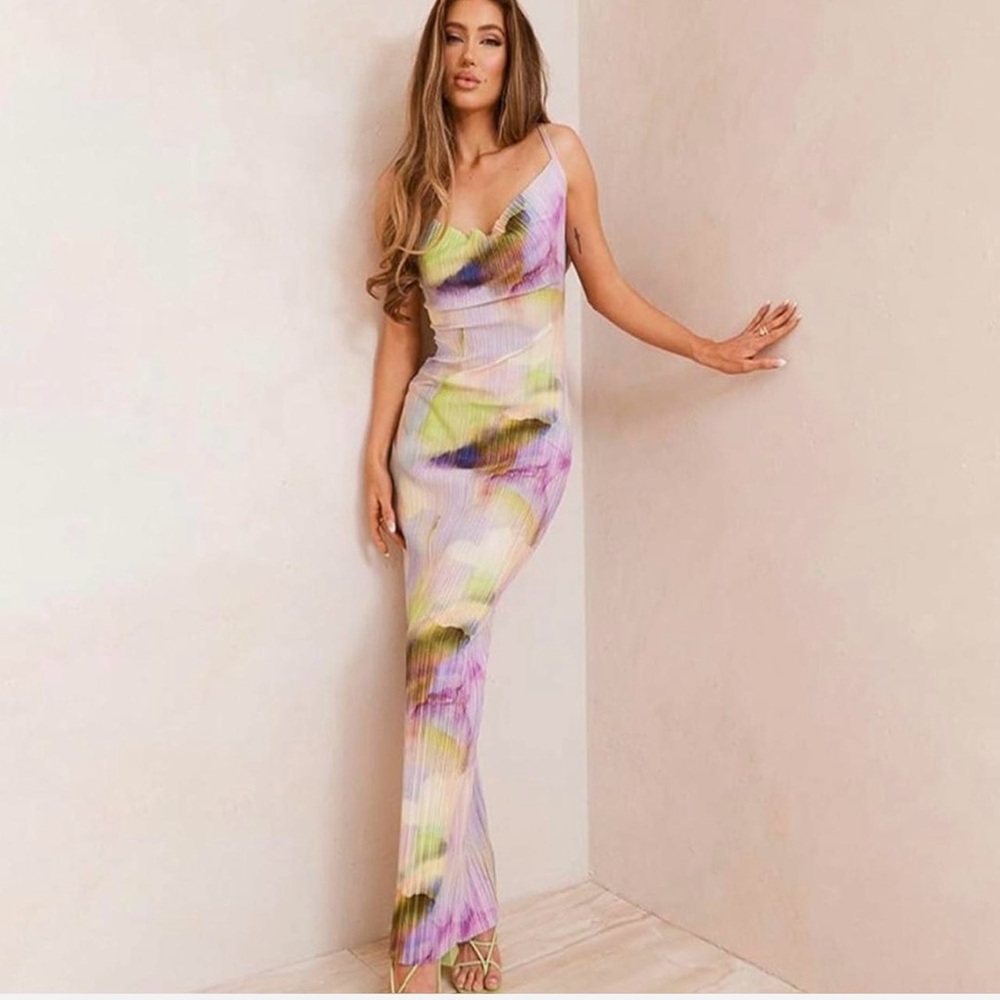 Elegant Multicolor Maxi Dress